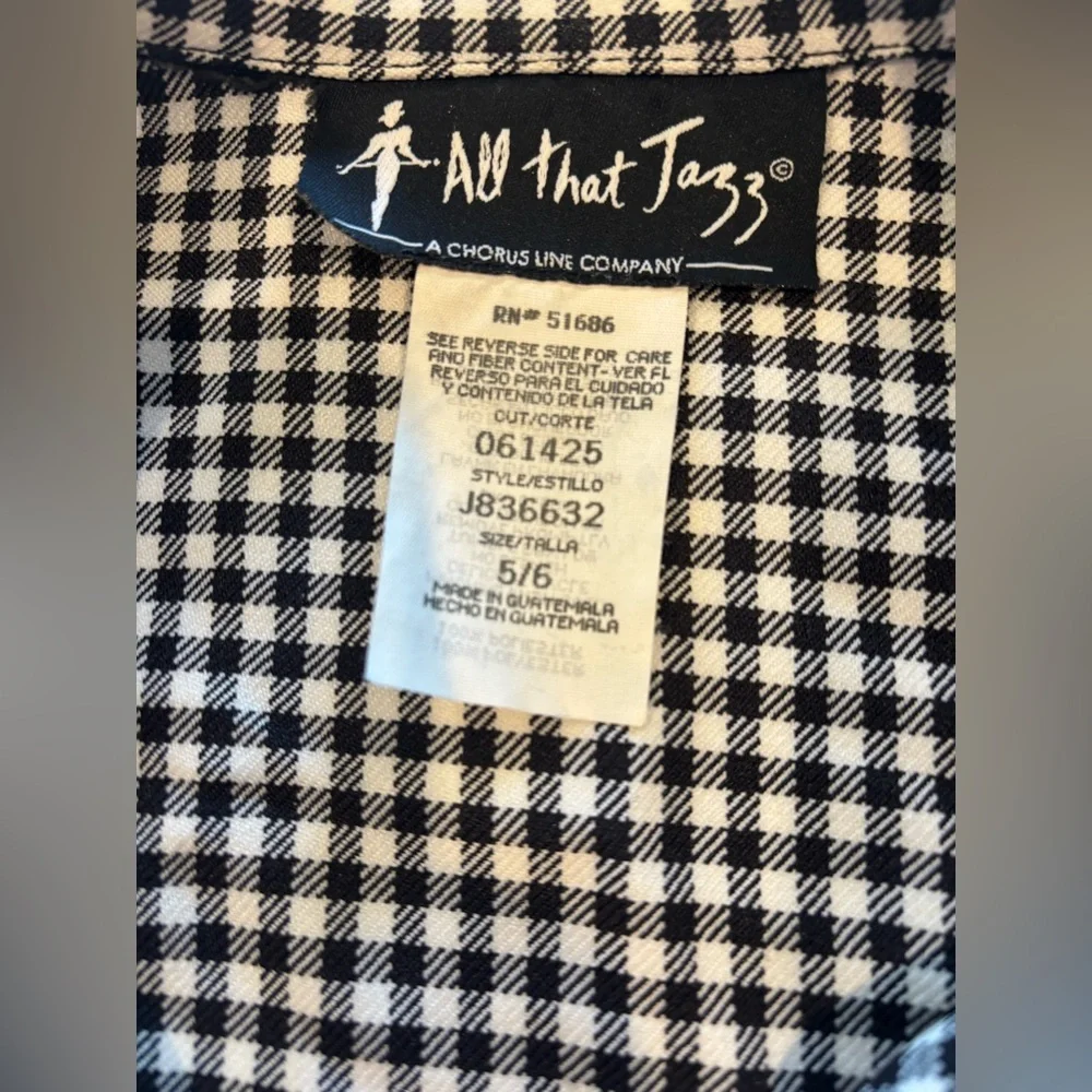 VINTAGE ALL ABOUT JAZZ Women’s Gingham Zip Up Collared Jacket Cropped Size‎ 5/6